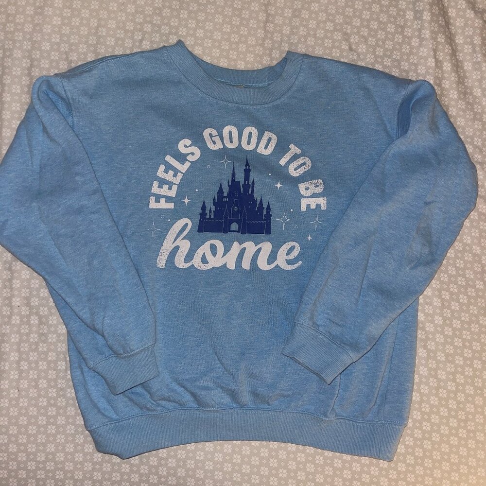 Disney FEELS GOOD TO BE HOME Cinderella Castle Crewneck Sweatshirt - Size Small